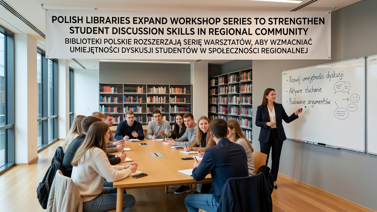 Students participating in a regional library discussion workshop with facilitators guiding the session